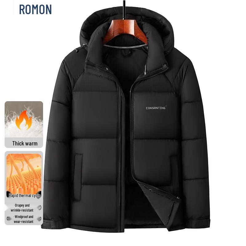 ROMON Men's Hooded Cotton Padded Jacket
