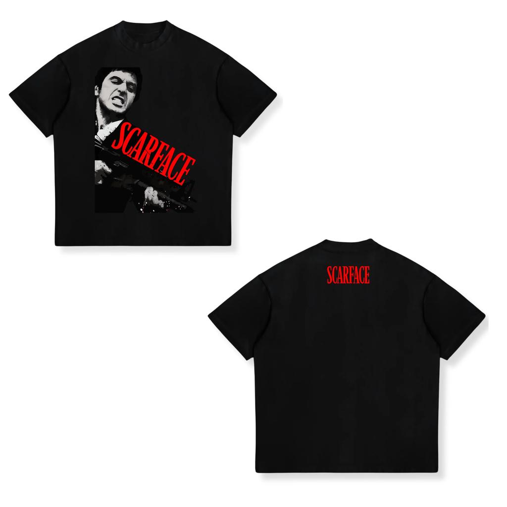 2025 Summer Scarface Al Pacino Movie Joint European and American Trend Loose Unisexs and Womens TShirts Classic Movie EleUnisexts