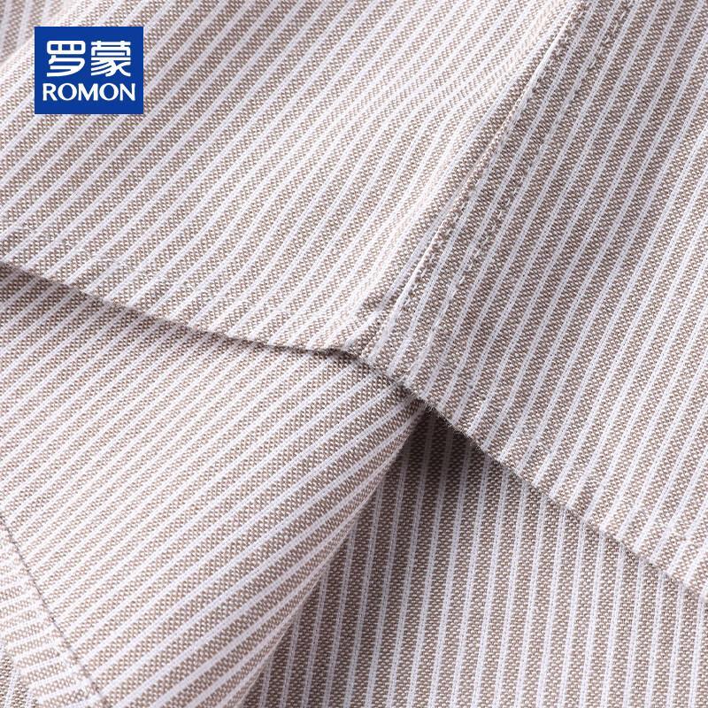 ROMON Men's Pure Cotton Short Sleeve Business Casual Shirt