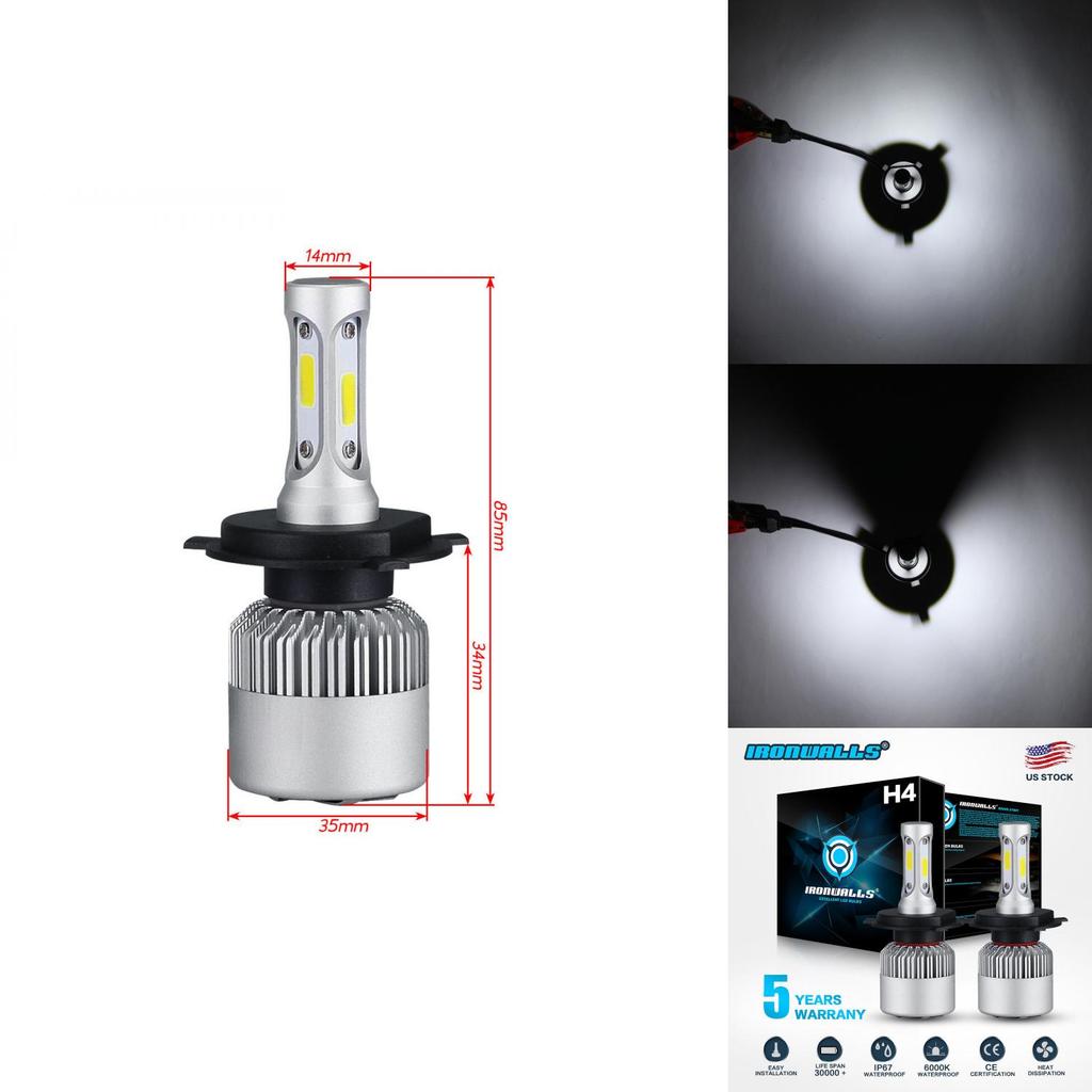 Premium Cree Cob H4 Hb2 9003 Led Headlight Kit With 1080w 162000lm Brightness