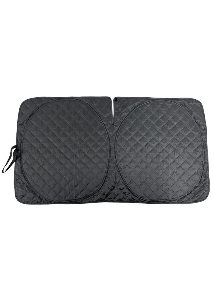 Meltec Compact Quilted Car Small Light Heat UV Sunshade, (Approx. 130x60cm), 99% Blocking, Insulation, Protection, CPK-01