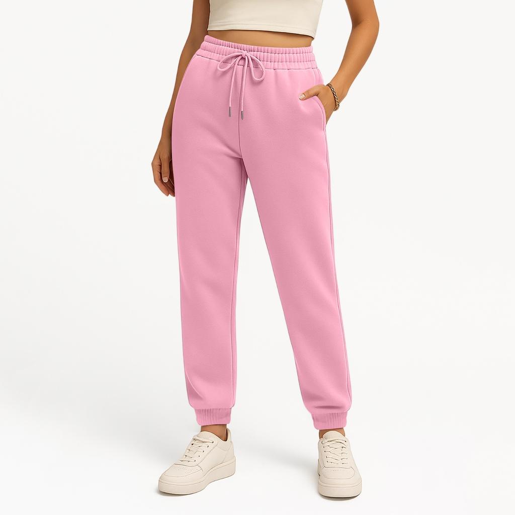 Women  Elastic Waist Cuff Pants Trousers Summer Loose Fit Hiking Jogger Pant With Pocket