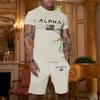 Men's Printed Plus Size Loose Short-Sleeve And Shorts Set Casual Short-Sleeve And Shorts Set