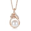 925 Sterling Silver Butterfly Pearl Pendant Cubic Zirconia Imitation Pearl Box Chain Pendant Fine Jewelry