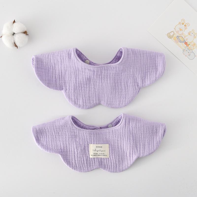 Śliniak dla niemowląt z czystej bawełny w stylu koreańskim, jednolity kolor, dwustronny, zapobiegający ulewaniu, Klasa A