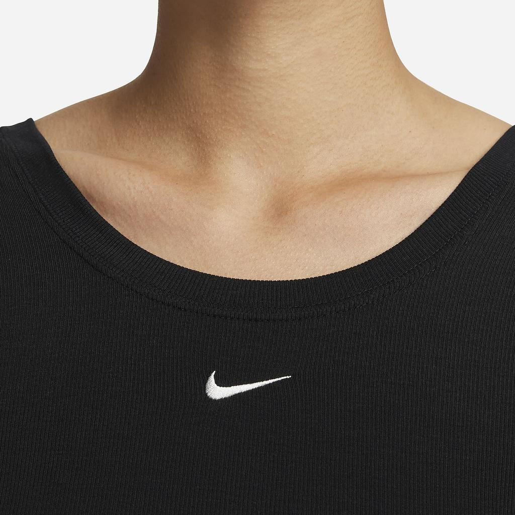Nike Solid Color Round Neck Casual Short Sleeve T-Shirt Women Tops Black FN3665-010