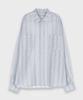 CHICKS Oversized Striped See-Through Shirt Blue
