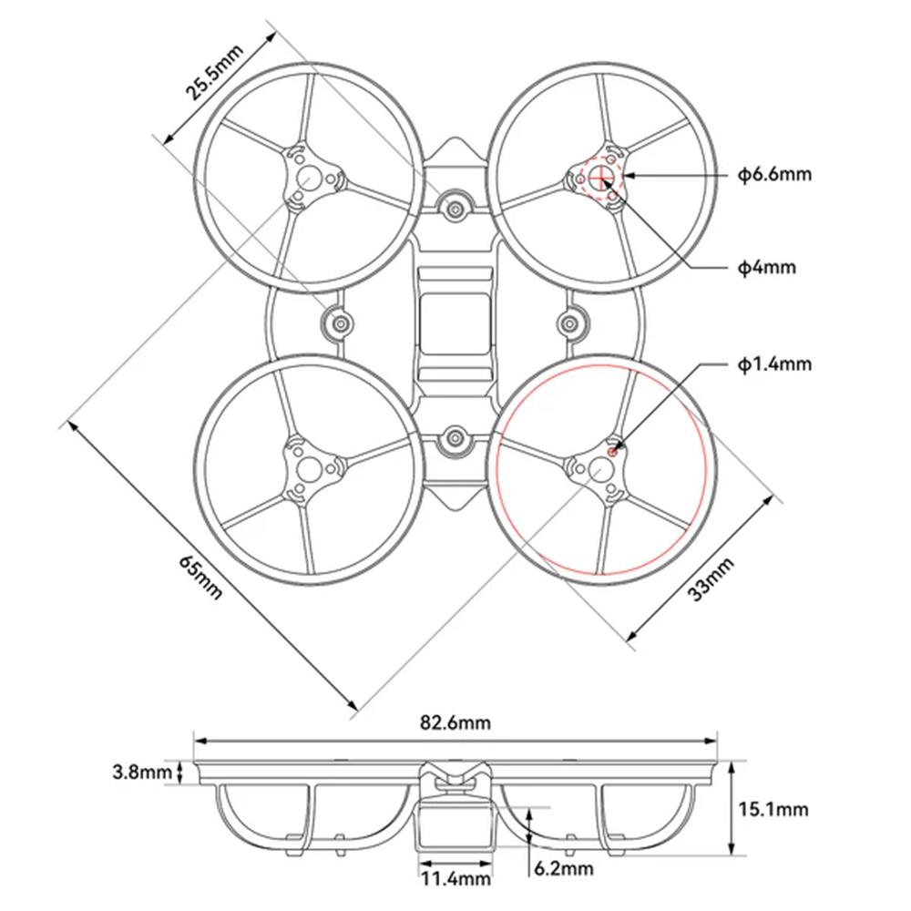 BETAFPV Air65 II 65mm 1S Brushless Whoop Frame Kit for RC Micro FPV Racing Drone