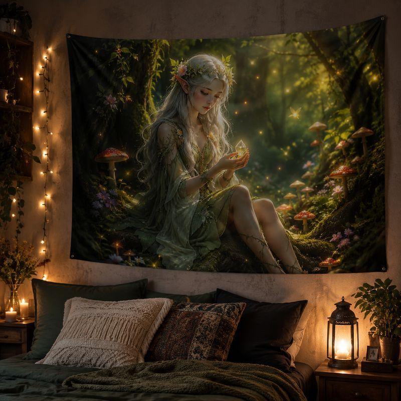 Dreamy Mermaid Anime Tapestry for Dorm, Wall Hanging, Wall Decor, Home Decoration, Backdrop, Soft Blanket, Aesthetic