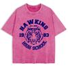 Hawkins High School Prints Washed T-Shirts Mens Cotton Short Sleeve Tops Summer O-Neck Oversize T Shirt Basic Clothes