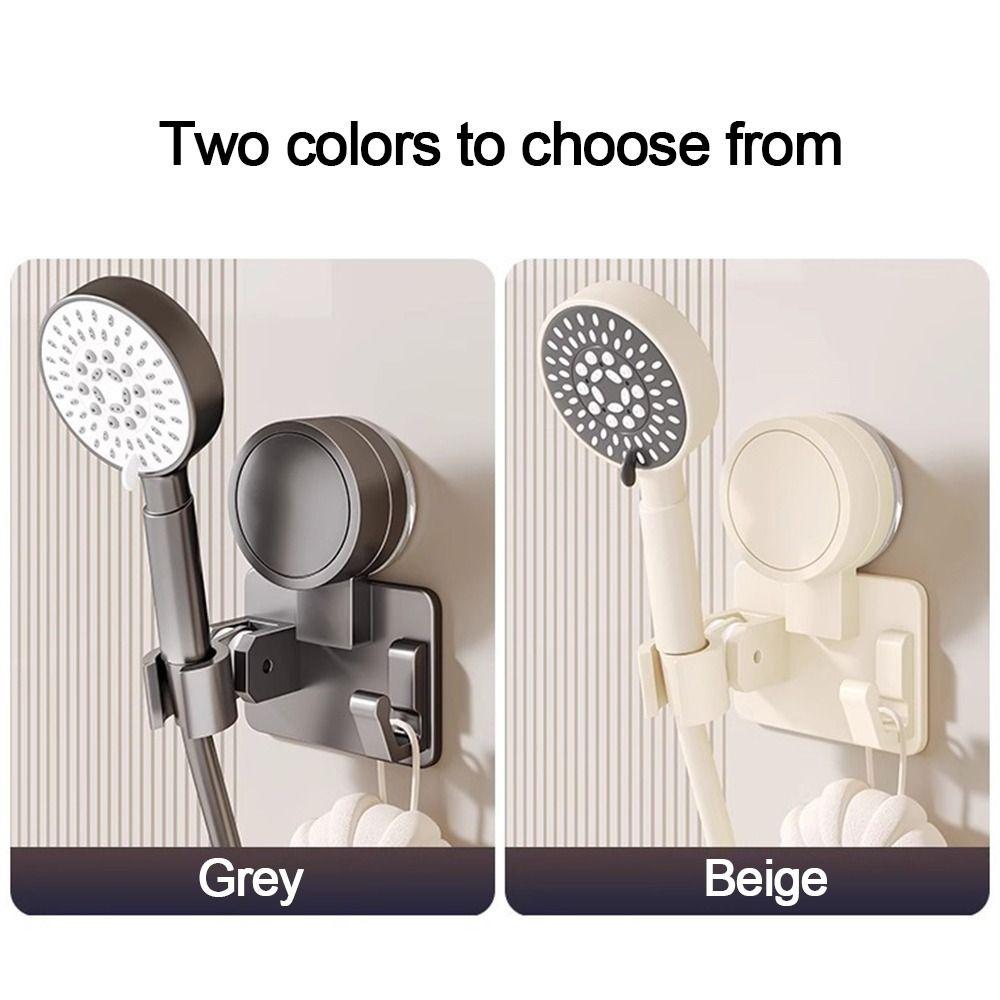 Space Aluminum Shower Head Holder Suction Cup Wall Mounted Showerhead Bracket Adjustable Sprayer Fixed Base Bathroom Accessories