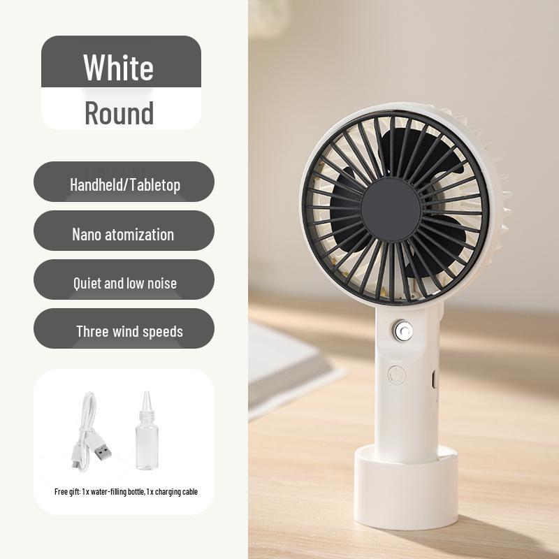 Cartoon Mini Handheld Humidifying Fan with USB Charging