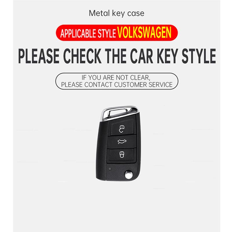 Interior Mouldings Zinc Alloy + Leather Car Key Case Cover for VW Volkswagen Golf 7 MK7 Tiguan MK2 For SEAT Ateca Leon FR 2 Ibiz