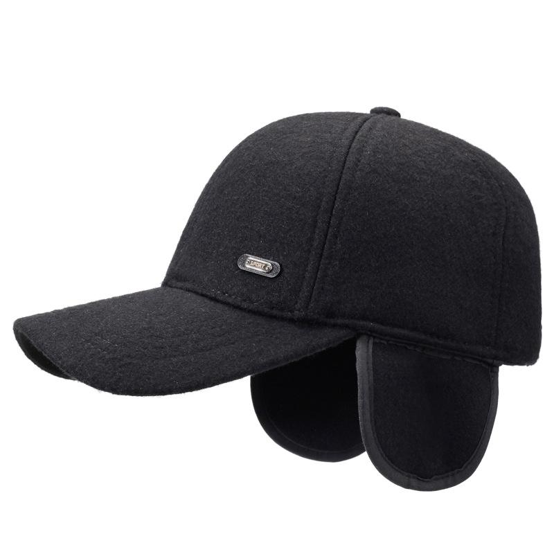 Herren Herbst Winter Wollmütze Kappe Mittelalterliche und Ältere Dicke Warme Ohrenschutz Baseballkappe