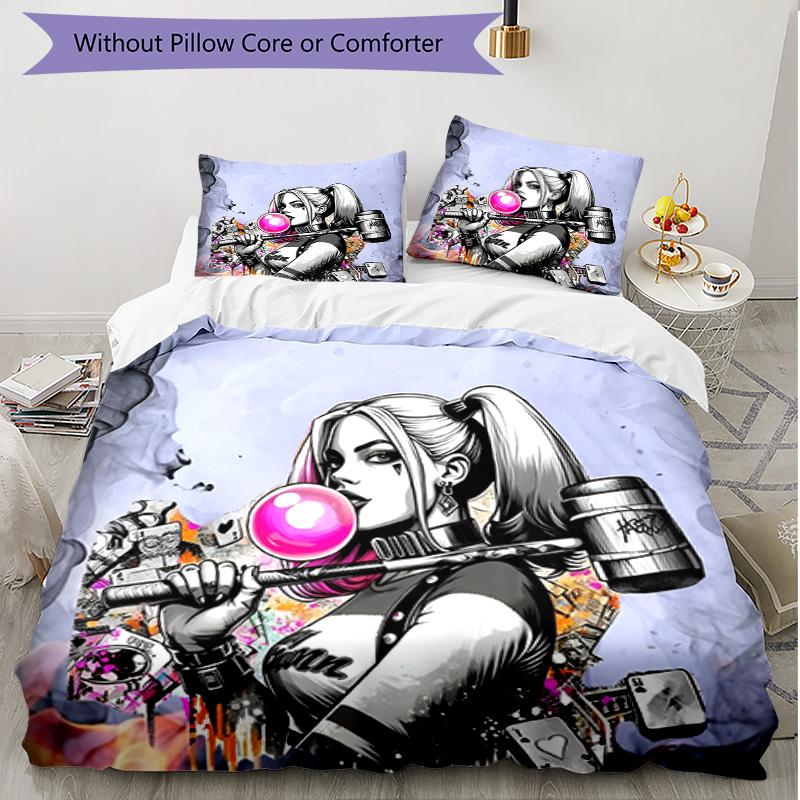 3pcs Duvet Cover Set (1*Duvet Cover + 2*Pillowcase, Without Core), Superhero Print Soft All‑Season Bedding Set, Home Bedroom Decor Gift