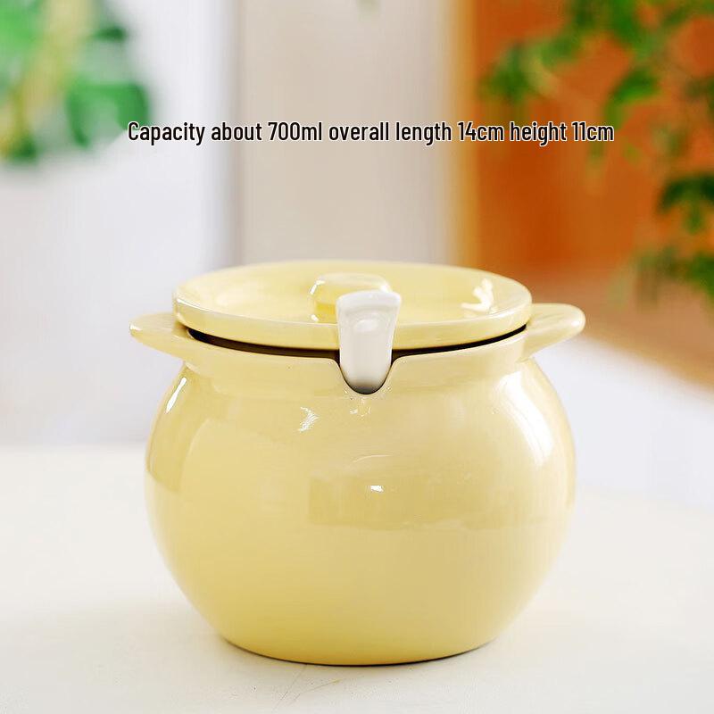 Wutuo 700ml Lard Oil Pot with Lid and Handle (2-Pack)