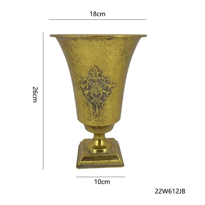 Europejski Styl Żelazny Wazon Hol Wejściowy Kompozycja Kwiatowa Na Biurko w Salonie Dekoracja Klasyczny Ozdoba na Przyjęcie Świąteczne