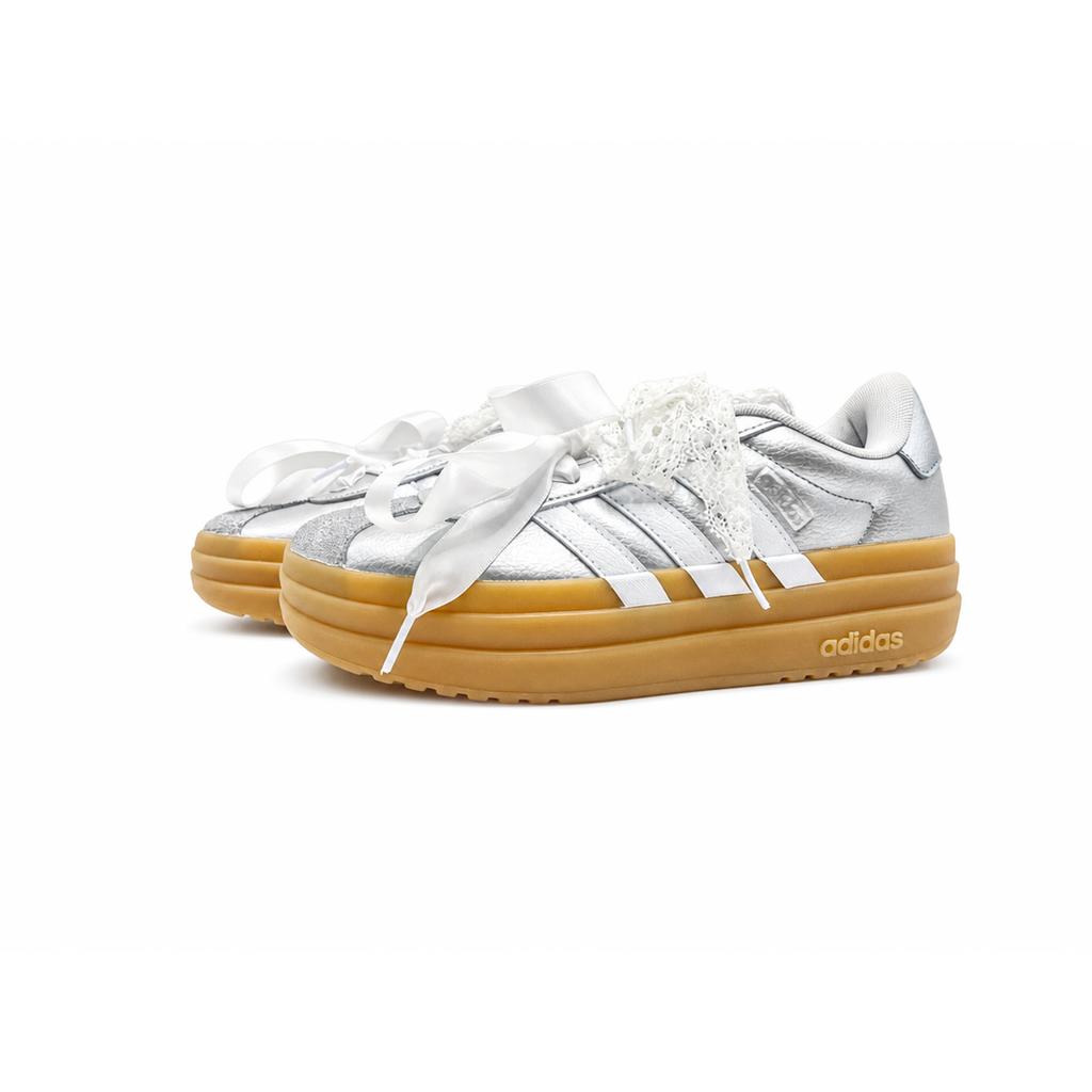 adidas VL Court Bold Silver Lurex Secret Slip Resistant Waterproof Abrasion Resistant Low Top Skateboard Shoes Women's IH3083(Team2480-)
