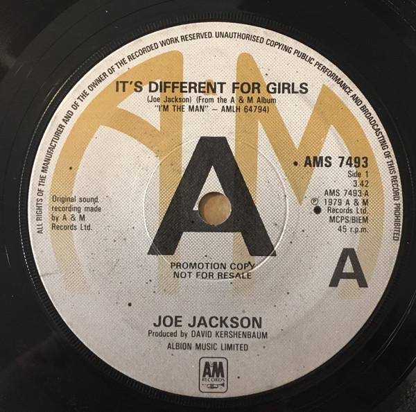 

7inch Record JOE JACKSON - It s Different For Girls AMS7493PROMO A&M Records 1979 UK Rock Used