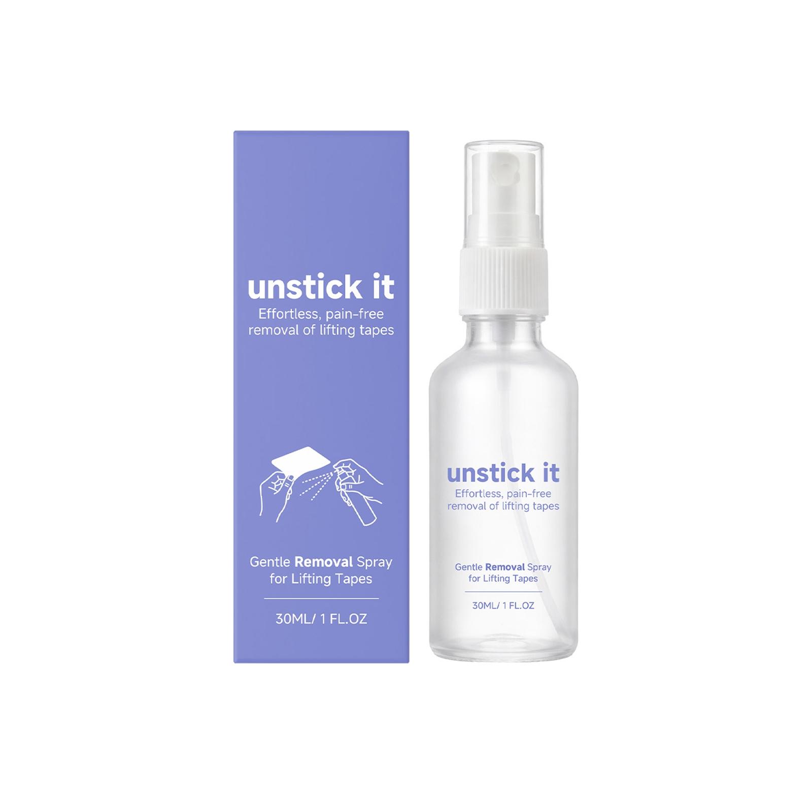 

Unstick It Gentle Removal Spray for Lifting Tapes Effortless Pain Free Adhesive Dissolving Solution 30ML 1FL OZ Bottle for Easy Tape Removal One Size фиолетовый