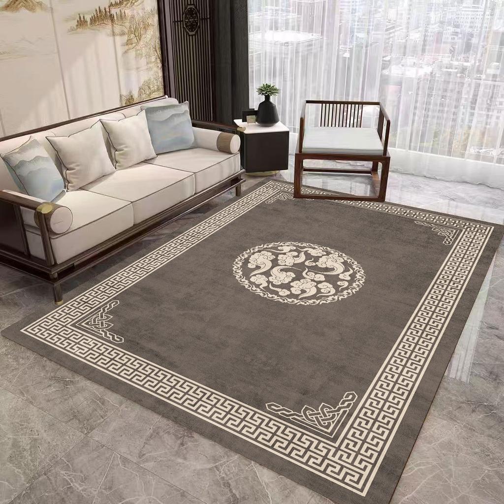 Retro Chinese Style Simple Carpet Living Room Sofa Bedroom Study Bathroom Entrance Door Mat Non-slip Light Luxury Home Decor Rug