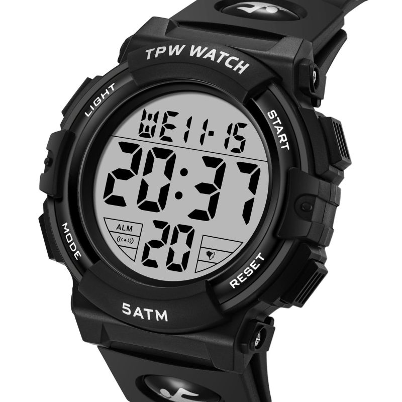 TPW Nové digitální sportovní hodinky pro muže Vodotěsné elektronické pánské náramkové hodinky Military Date Shockproof Clock Nejlepší dárky Hodiny