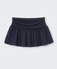 Koseumoseu Ruffle Overlay Mini Skirt (Navy)
