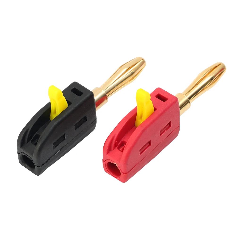 

2-100PCS Banana Plug 4MM Quick Wiring Solder Free High Current 32A Wire Connector Power Musical Speaker Testing Instrument Plug 2PCS