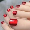 10Pcs/Box  Cat Eye Shining Diamond Toe False Nail Handmade Wearing Armor Short Press On Nails For Toes Faux