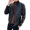 Wiosna i Jesień Nowa Męska Kurtka Skórzana Casualowa Moda Styl Koreański Slim Fit Kurtka ze Skóry PU