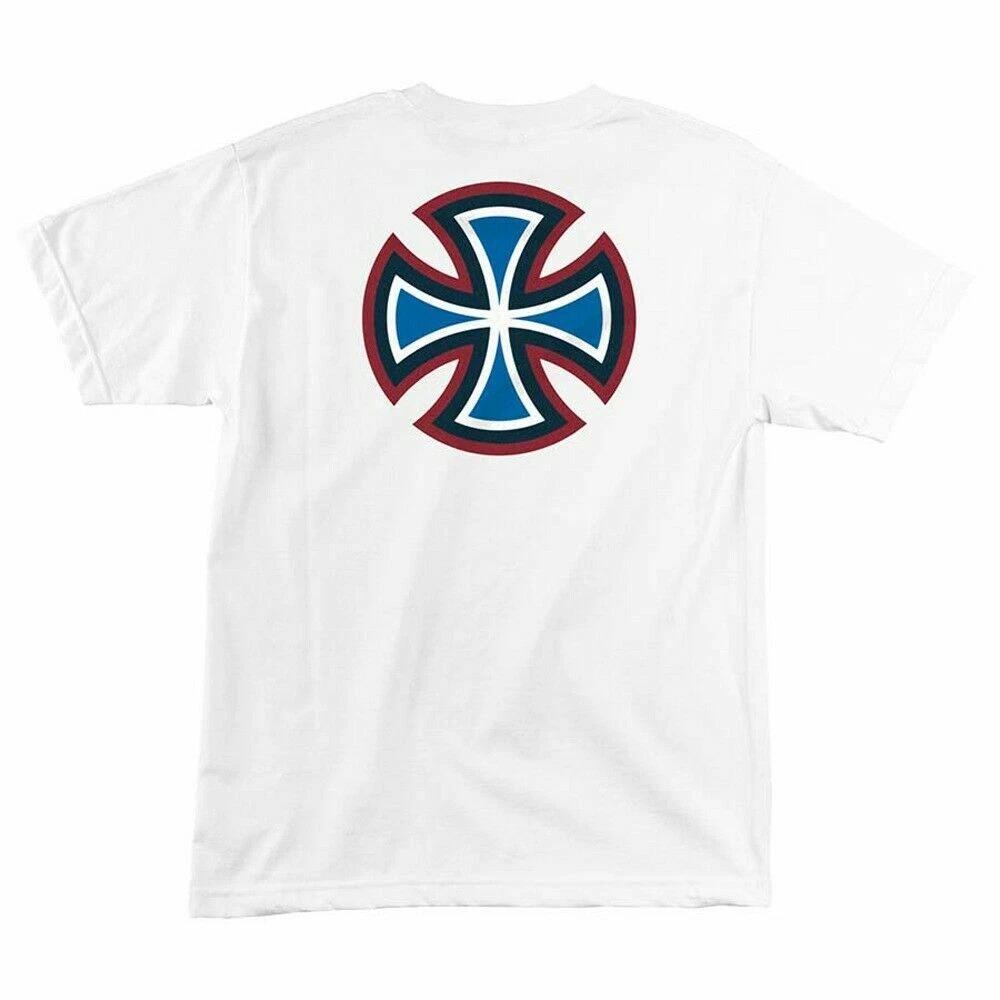 Independent Trucks BC PRIMARY Skateboard T Shirt WHITE w/NAVY XS