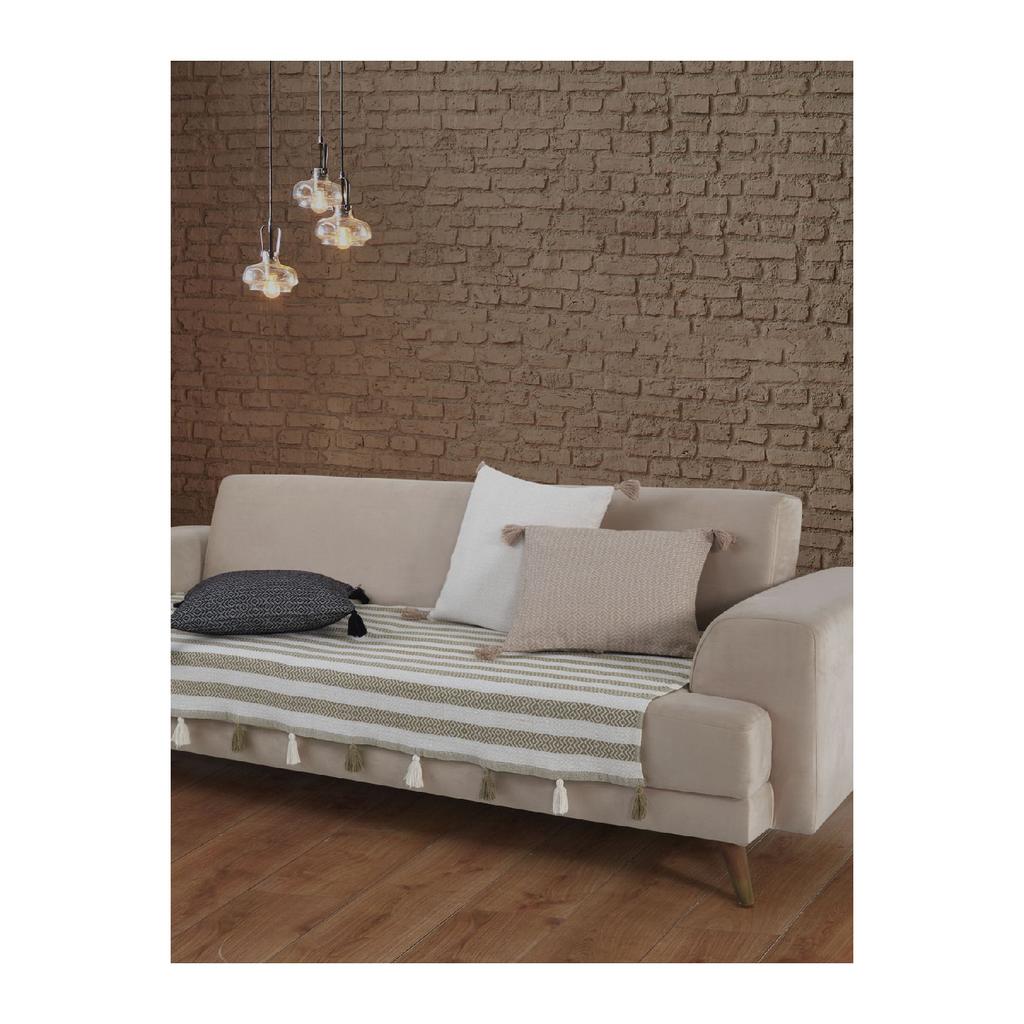 Liva Pompom Black Sofa Cover 115 X 200 Cm Sofa Divan Sofa Bed Armchair Cover Shawl With Tassels