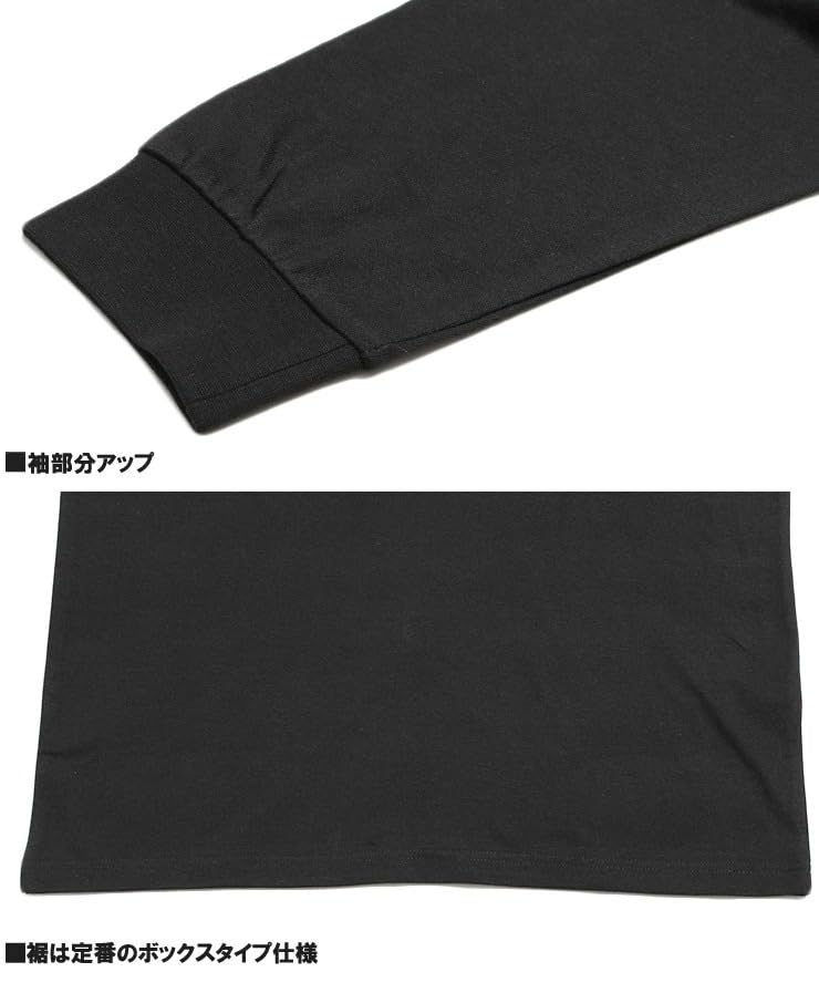 One Colors LOGOS PARK Men's Long Sleeve T-Shirt with Logo Print, Crew Neck, Size 3L, Black (49)