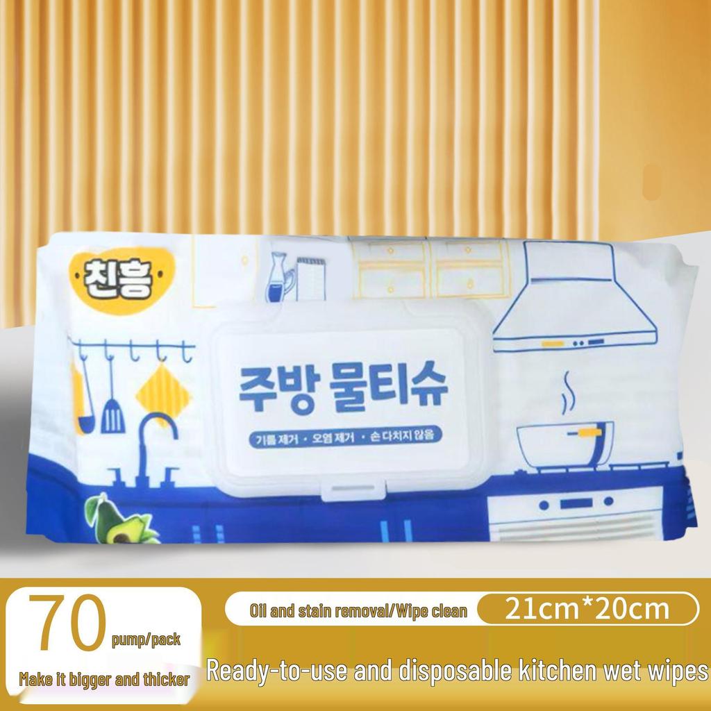 Large Thick Kitchen Wipes: Heavy-Duty Oil Stain Remover, Disposable Cleaning Wet Wipes for Household Use