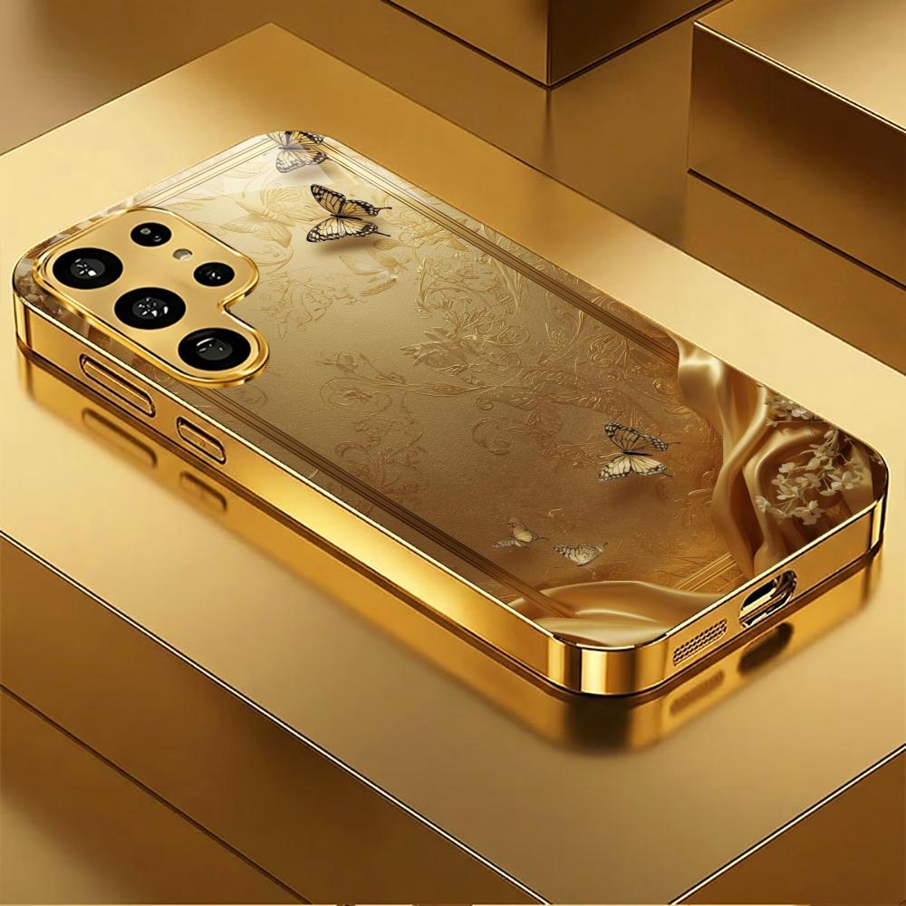 

Golden Butterfly Hard case Men and women Glass PhoneCase for Samsung Galaxy S26 S25 S24 S23 S22 S21 FE Ultra Plus Dropresistant GalaxyS25