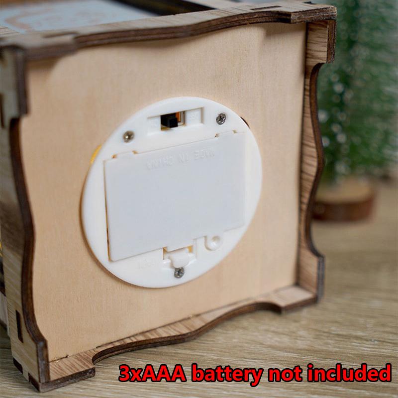 Hölzerne Weihnachtsdekoration LED-Lichter Kreative Ornamente Laterne Feiertagsbeleuchtung