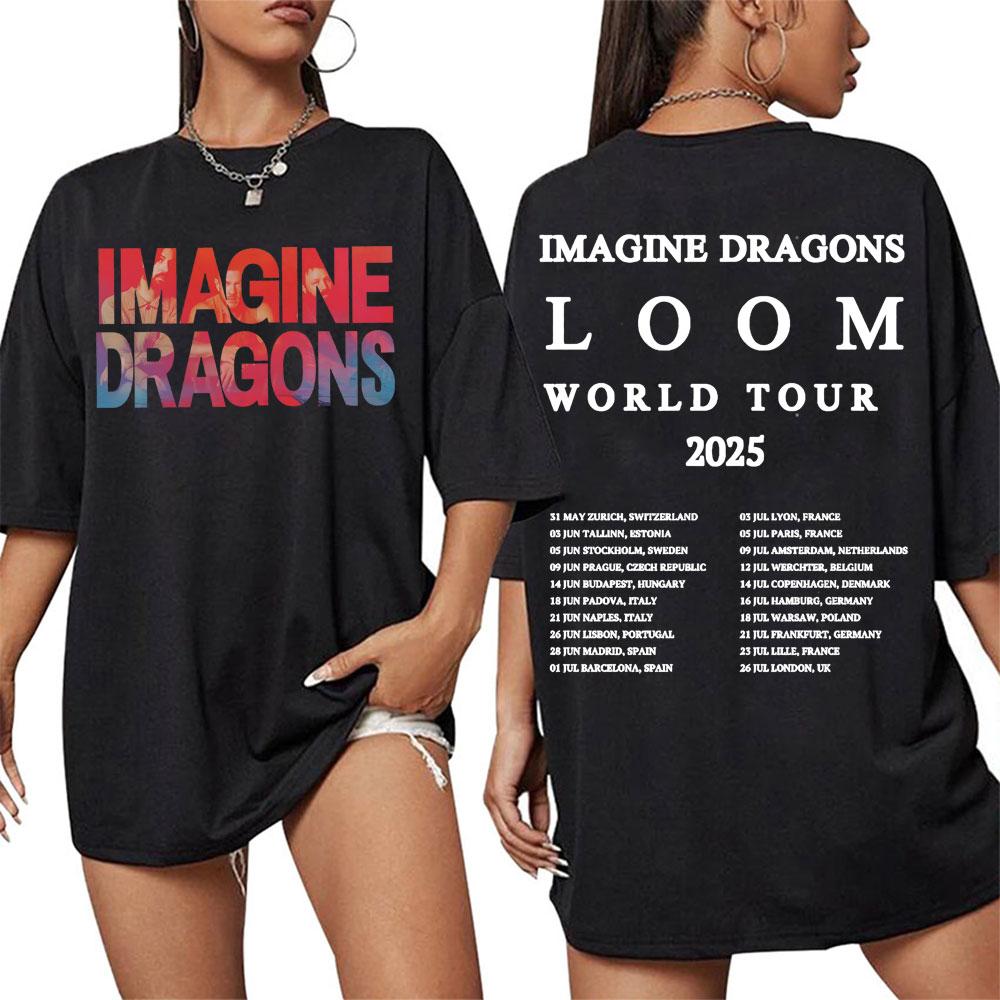 

-26 Hot Sale Imagine Dragons Loom World Tour Cover T-Shirt Men s Women s Leisure Hip Hop Pop Street Cotton T-Shirt Top S