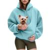 New Autumn Solid Color Hoodie with Hooded Plush Pet Cover Loose Pullover Sweatshirt for Women