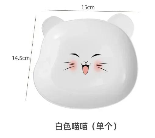 Xgnvpy Kreativ Familie Bjørn Beinspytteskål Kjæledyr Frukt Snacks Fallsikker Brett med Bunn Firkantet Tørket Fruktbrett Liten Skål