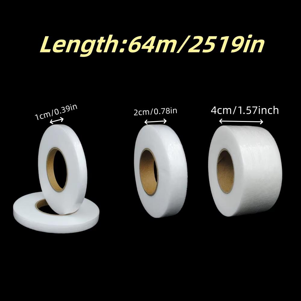 

1Roll Hot Melt Double-Sided Tape Self-Adhesive Pants Paste Iron on Trousers Fabrics For DIY Sewing Craft Patchwork Supplies 1cm білий