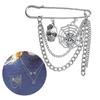 Edgy Chain Pin Adornement Unique Badge Pin Stylish Brooches Accessory for Women