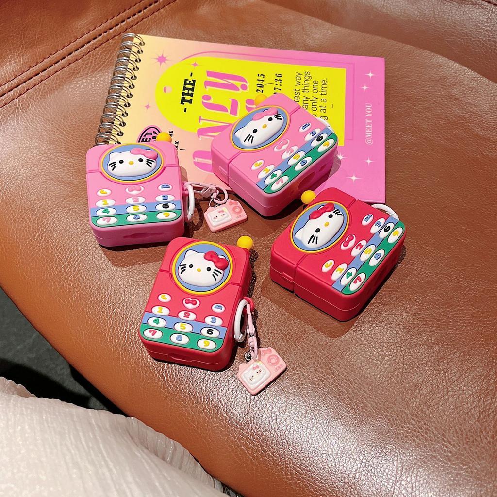Cute Kt Cat Phone AirPods Pro Apple Bluetooth Headset Case 1/1/1 Generation Cartoon Case for Women