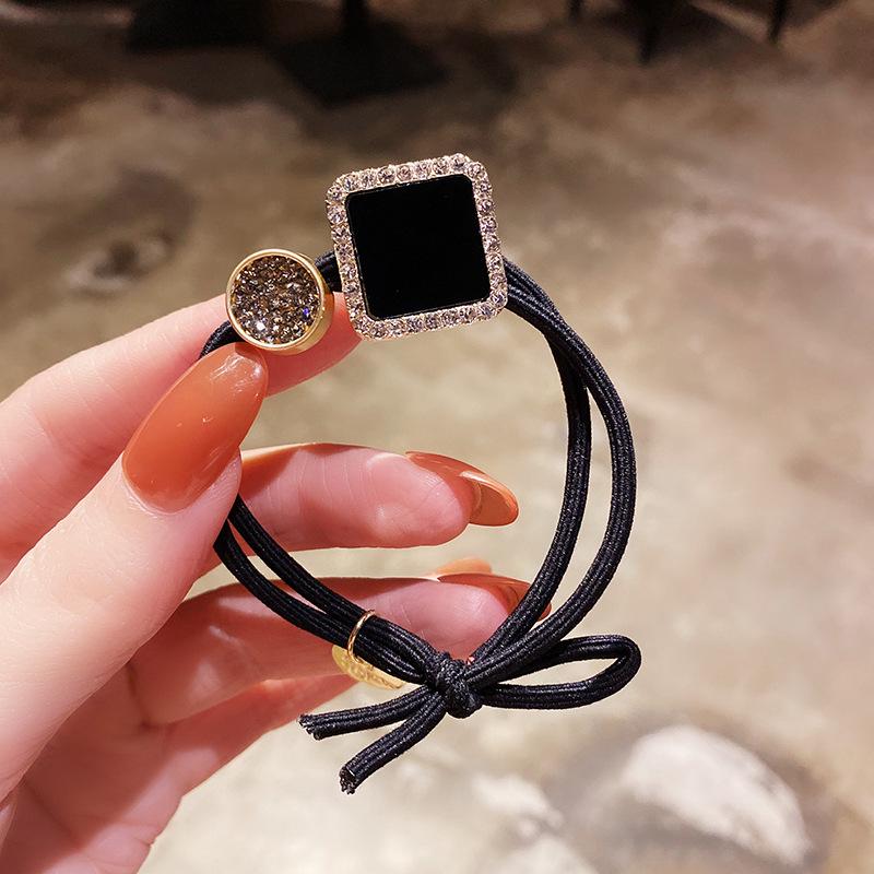 

Тримач для кінського хвоста преміум-класу зі стразами 2025 року - мотузка для волосся в корейському стилі