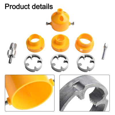 PVC Pipe Threader Kit Electric Drill 4-Point 6-Point Compatible Tool Drill Bits Versatile Water Pipe Hole Opener Plate Teeth