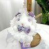 Princess Pearl Dress Plush Rabbit Keychain Cartoon Drooping Ear Rabbit Pendant  Backpack Decor