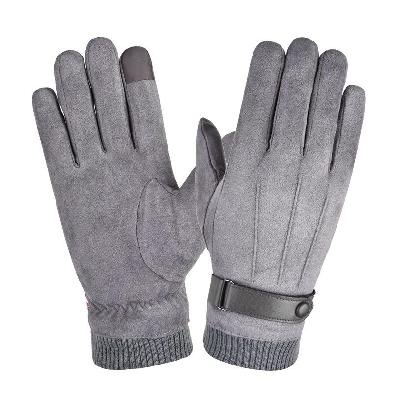 Cycling gloves men's winter velvet to keep warm