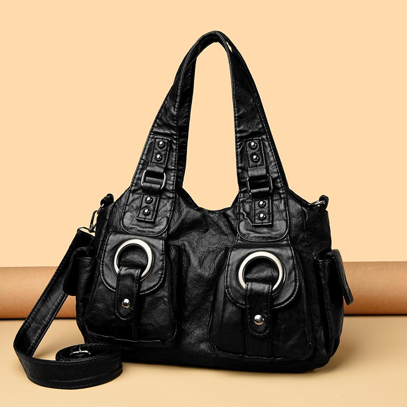 Vintage Leather Hobo Bag for Women Large Capacity Shoulder Bag Women Bags Ladies Leather Messenger Bags