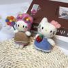 Handmade Wool Felt Cat Keychain Pendant - Cute Animal Bag Charm