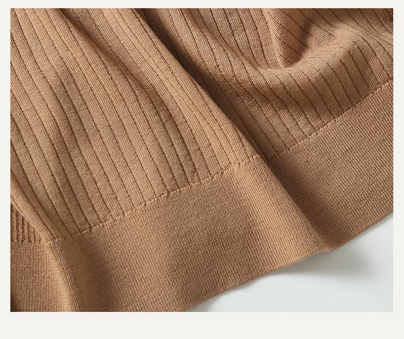 Machine washable seamless 100% wool V-neck women's base layer cardigan - elegant, slimming innerwear top BN675.