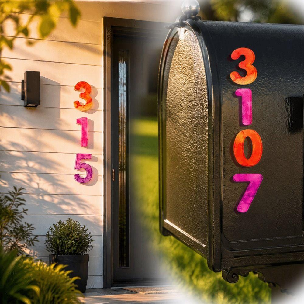 3D Raised Door Number Plaque Waterproof Address Number Sign House Number Stickers Hotel